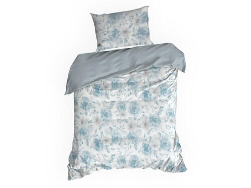 Obliečky na posteľ so vzorom kvetov zo saténovej bavlny - Spring 14, prikrývka 140 x 200 cm + vankúš 70 x 80 cm